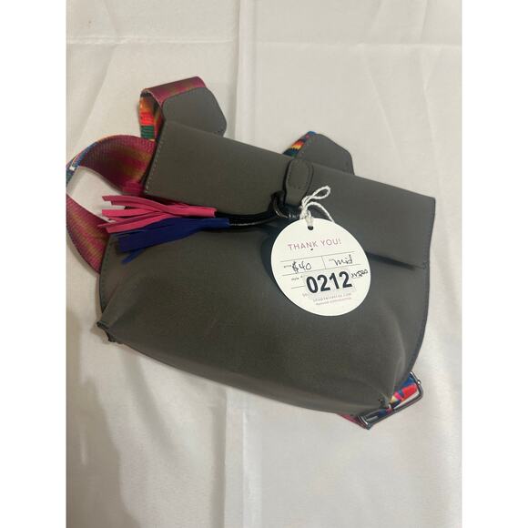 Velvet Fox Gray Crossbody Bag with Boho Strap - Picture 7 of 7